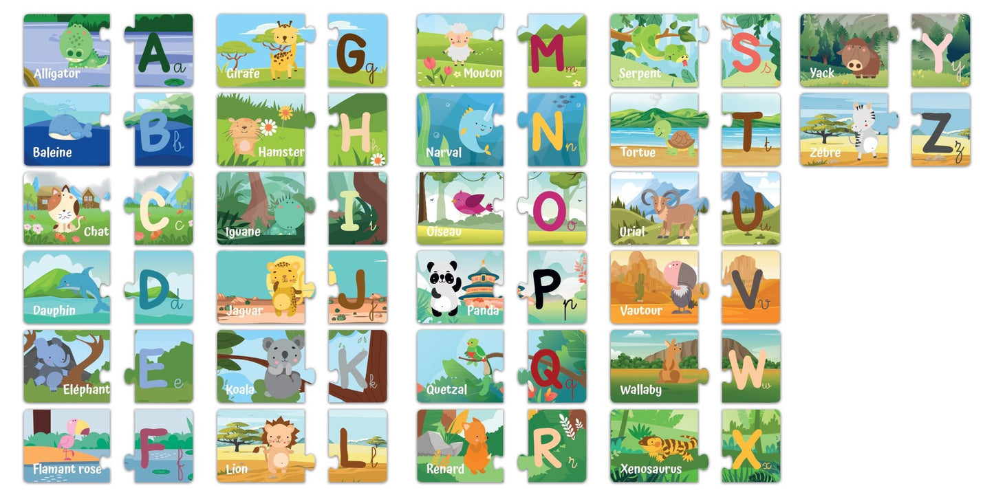 Puzzles duo 52 pièces - J'apprends l'alphabetBluebird Puzzle