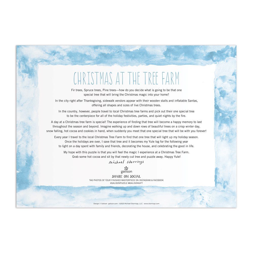 Puzzle 1000 Pièces Galison - Ferme d'Arbres de NoëlGalison