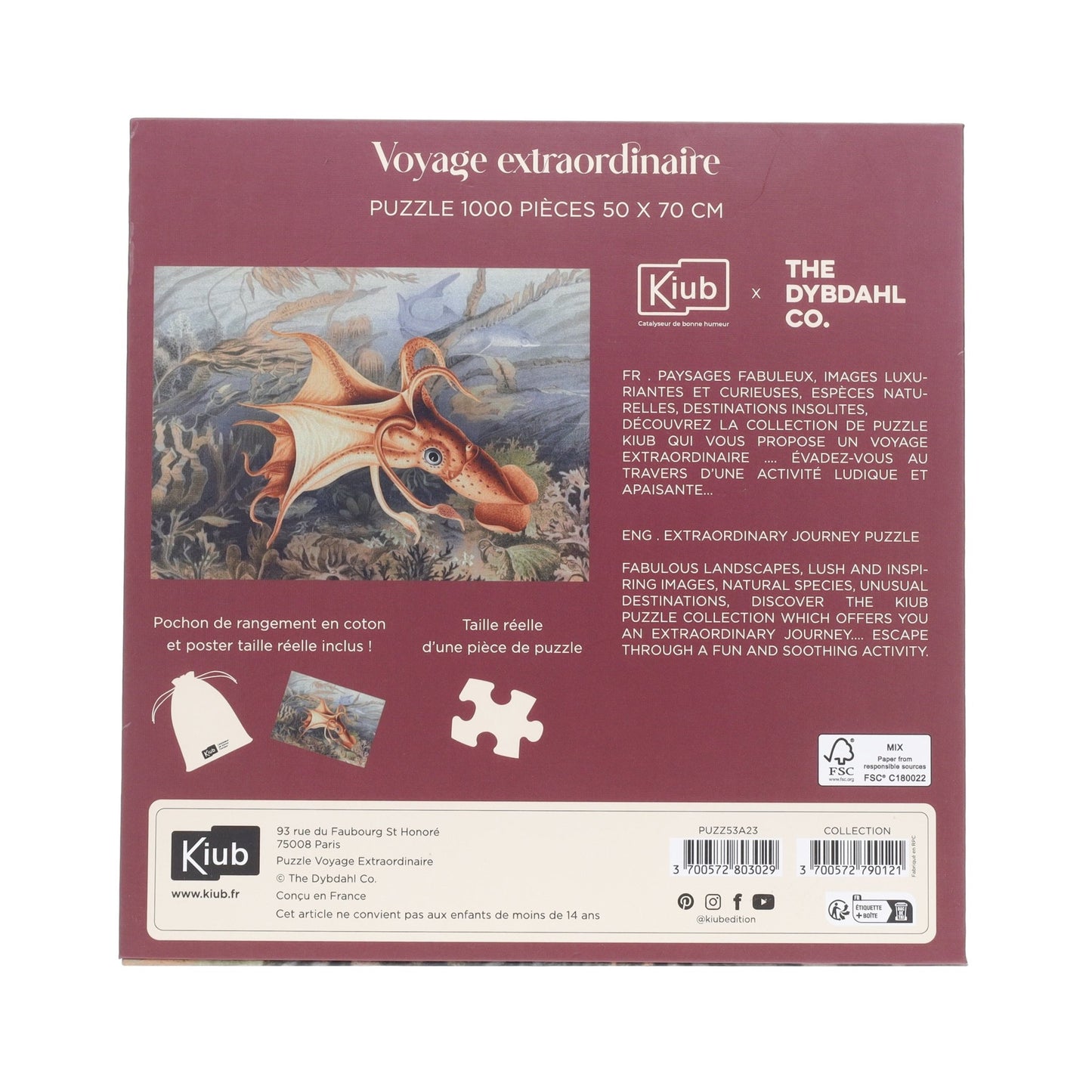 Puzzle 1000 Pièces En Pochon - The Dybdahl H PoulpeKiub