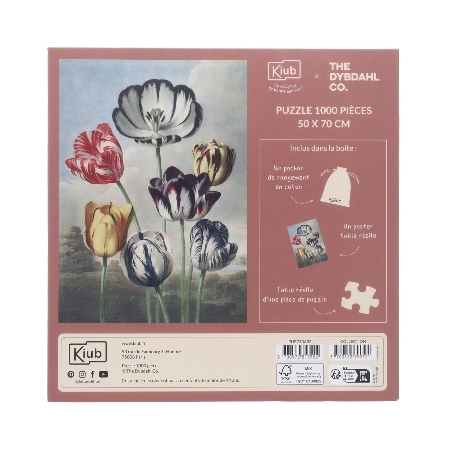 Puzzle 1000 Pièces En Pochon - The Dybdahl V TulipesKiub