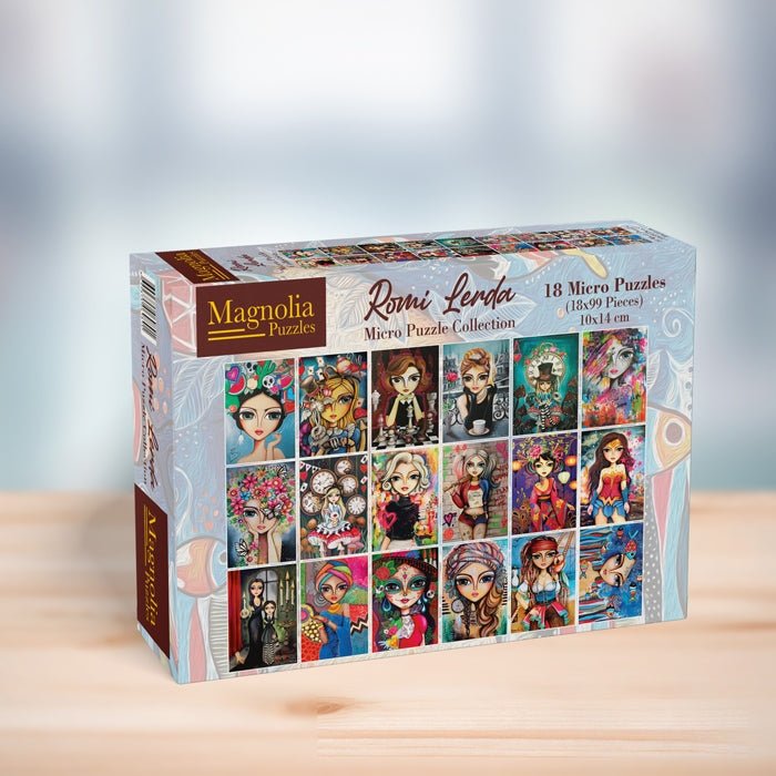 Set de 18 Mini Puzzles 99 Pièces - Magnolia - Romi LerdaMagnolia