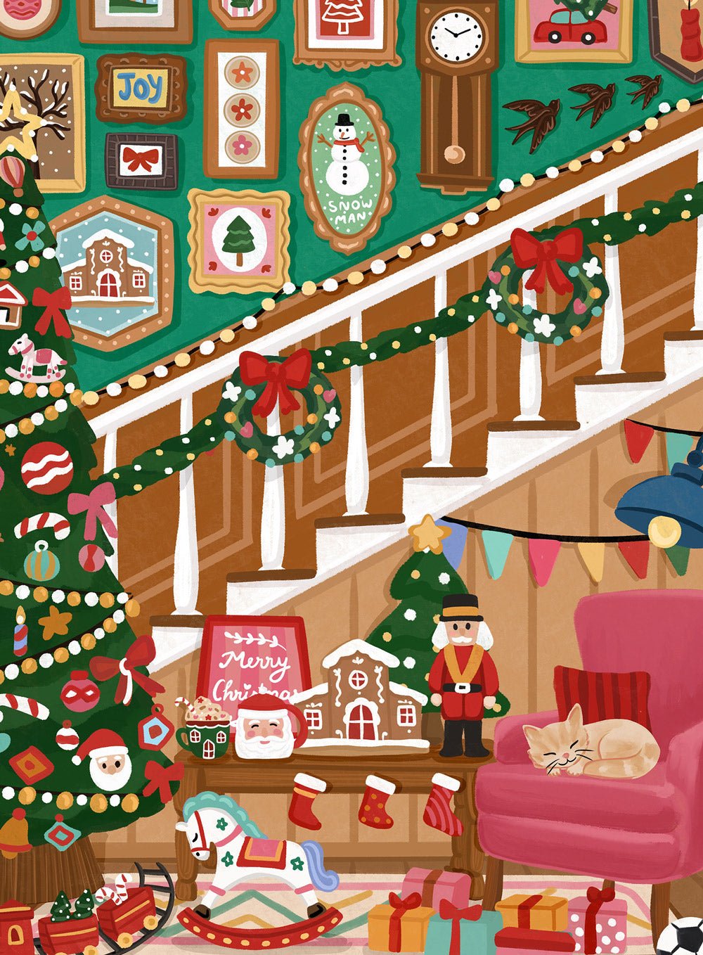 Mini Puzzle de 96 Pièces - Escalier de NoëlPieces & Peace