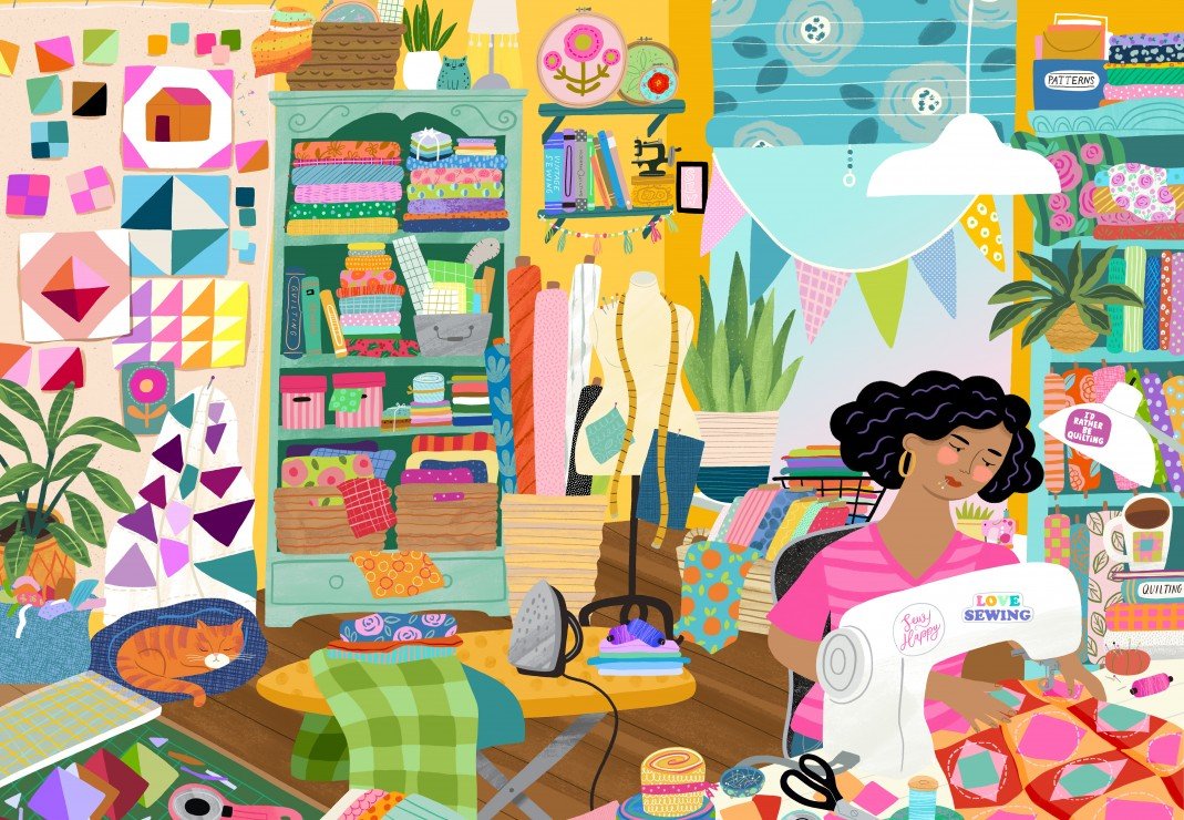 Puzzle 1000 Pièces Pieces & Peace - Mon Lieu Préféré : l'Atelier de CouturePieces & Peace