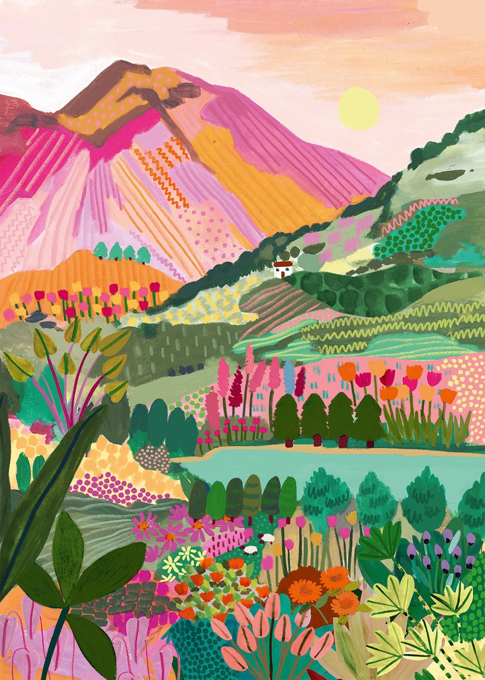 Puzzle 1000 Pièces Pieces & Peace - Montagne Arc - en - cielPieces & Peace