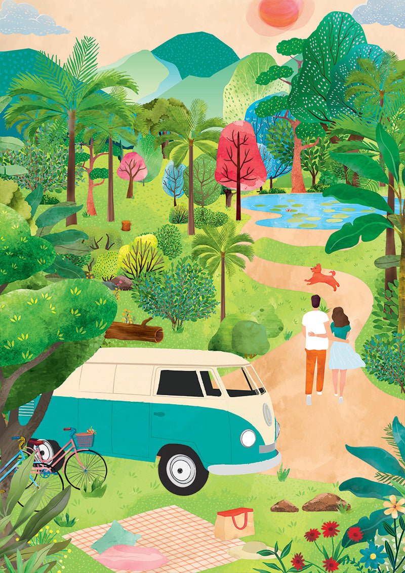 Puzzle 1000 Pièces Pieces & Peace - Voyage d'EtéPieces & Peace