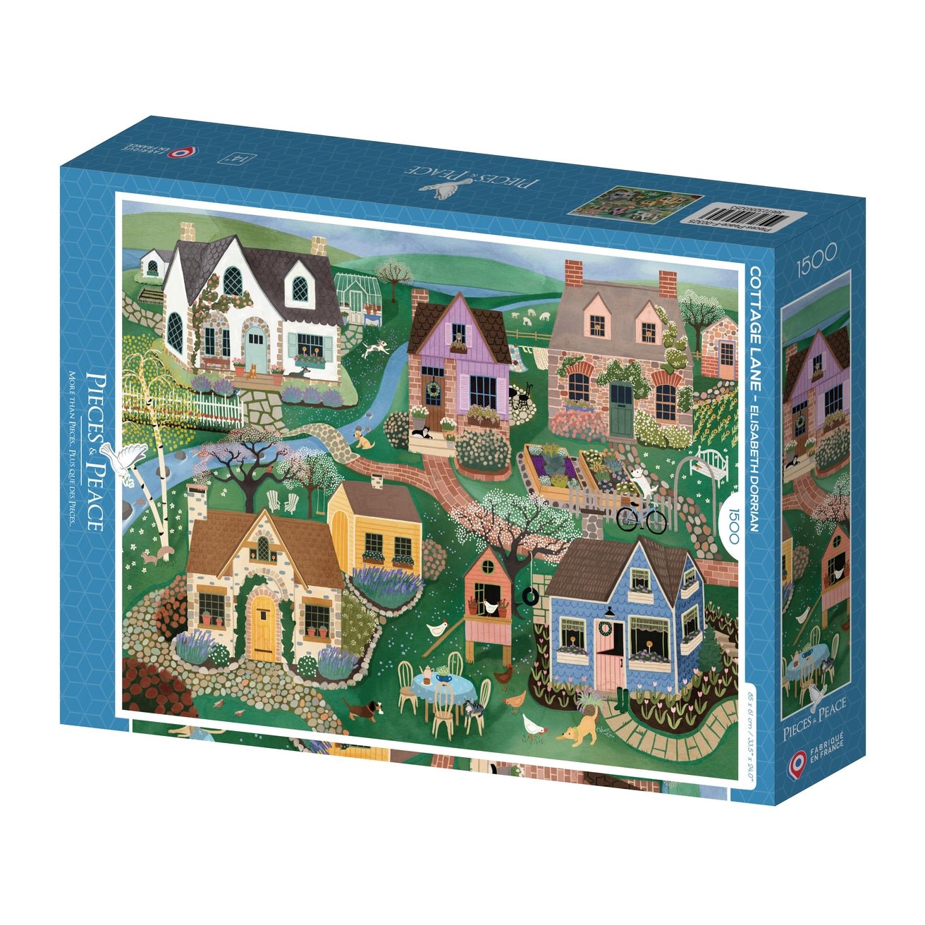 Puzzle 1500 Pièces Pieces & Peace - Cottage LanePieces & Peace