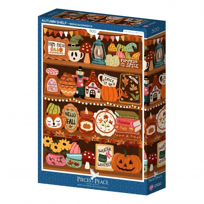 Puzzle 500 Pièces Pieces & Peace - Étagère d'AutomnePieces & Peace