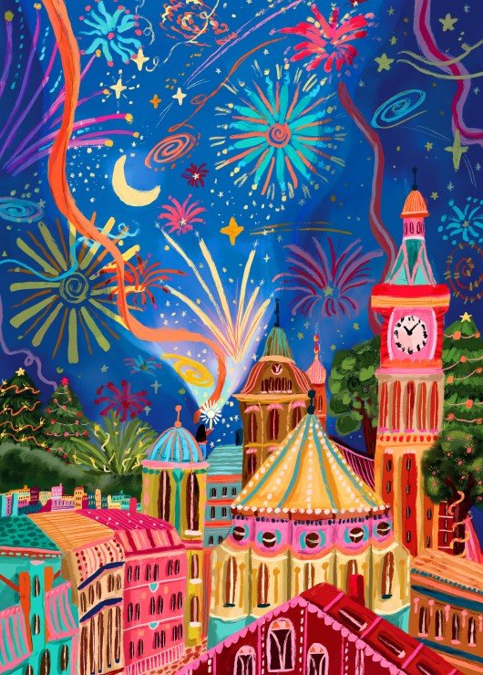 Puzzle 500 Pièces Pieces & Peace - Feu d'Artifice LumineuxPieces & Peace