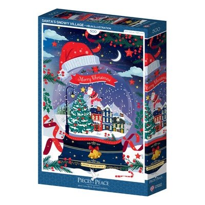 Puzzle de 500 pièces - Le Village Enneigé du Père NoëlPieces & Peace