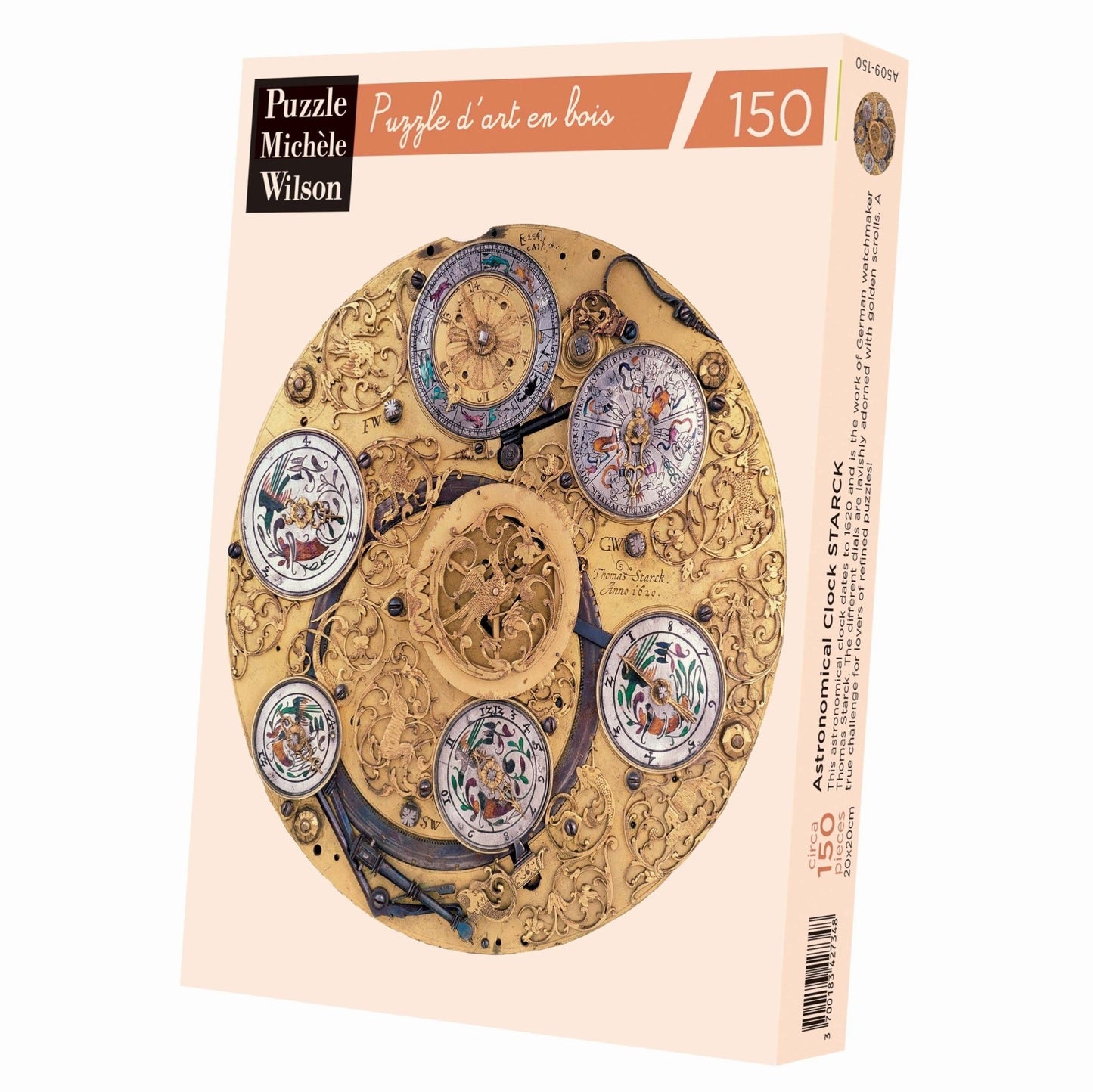 Puzzle en bois découpé à la main de 150 pièces - Horloge AstronomiquePuzzle Michèle Wilson