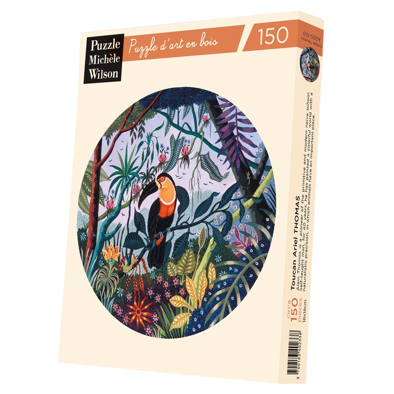 Puzzle en bois découpé à la main de 150 pièces - Toucan ArielPuzzle Michèle Wilson