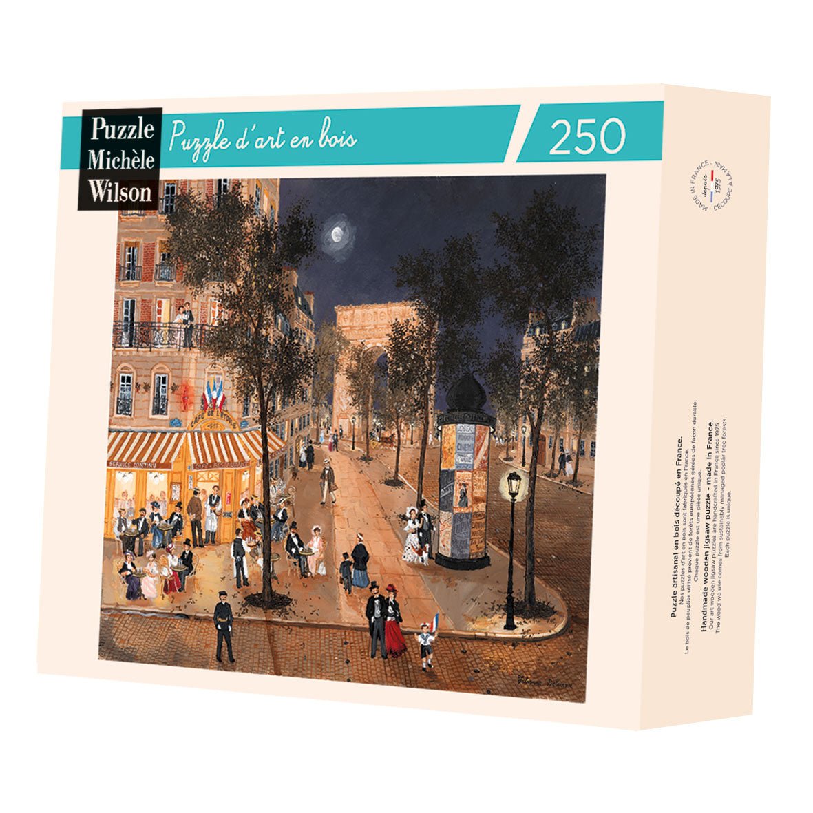 Puzzle en bois découpé à la main de 250 pièces - Proche De La Place De L EtoilePuzzle Michèle Wilson
