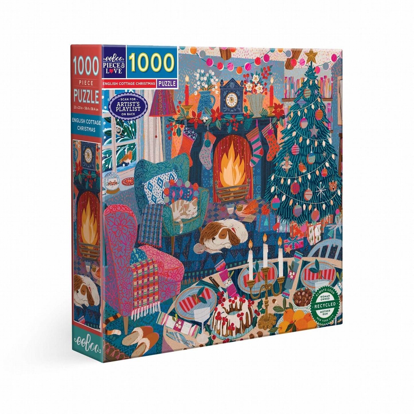 Puzzle de 1000 Pièces - English Cottage ChristmaseeBoo