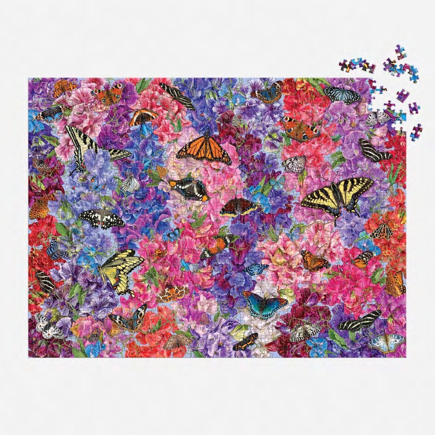 Puzzle 1000 Pièces Galison - Des Papillons dans les Pois Sucrés - Troy LittenGalison