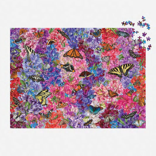 Puzzle 1000 Pièces Galison - Des Papillons dans les Pois Sucrés - Troy LittenGalison