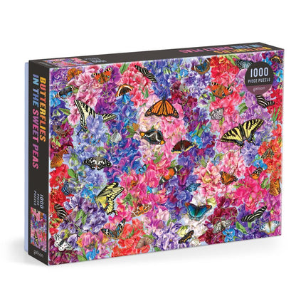 Puzzle 1000 Pièces Galison - Des Papillons dans les Pois Sucrés - Troy LittenGalison