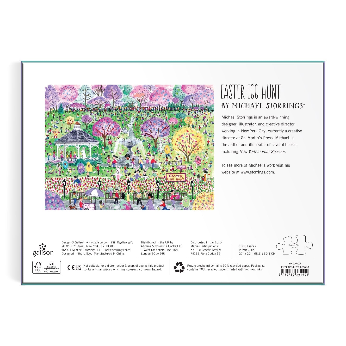 Puzzle 1000 Pièces Galison - Michael Storrings - Chasse aux Oeufs de PâquesGalison