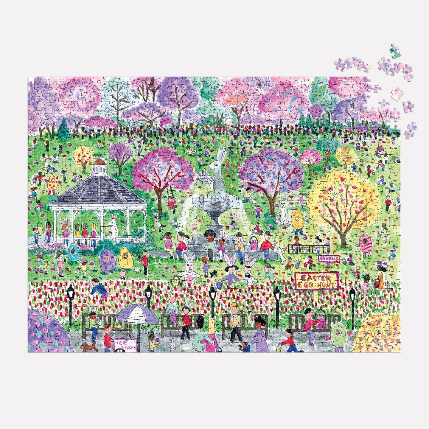 Puzzle 1000 Pièces Galison - Michael Storrings - Chasse aux Oeufs de PâquesGalison