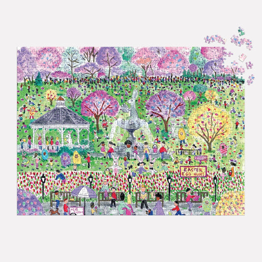 Puzzle 1000 Pièces Galison - Michael Storrings - Chasse aux Oeufs de PâquesGalison