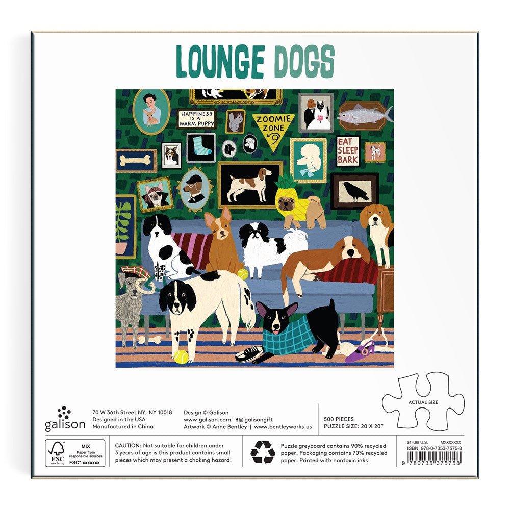 Puzzle 500 Pièces Galison - Chiens de SalonGalison