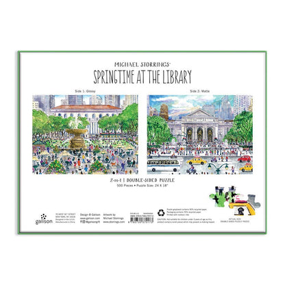 Puzzle 500 Pièces Galison - Le Printemps à la Bbibliothèque - Double FaceGalison