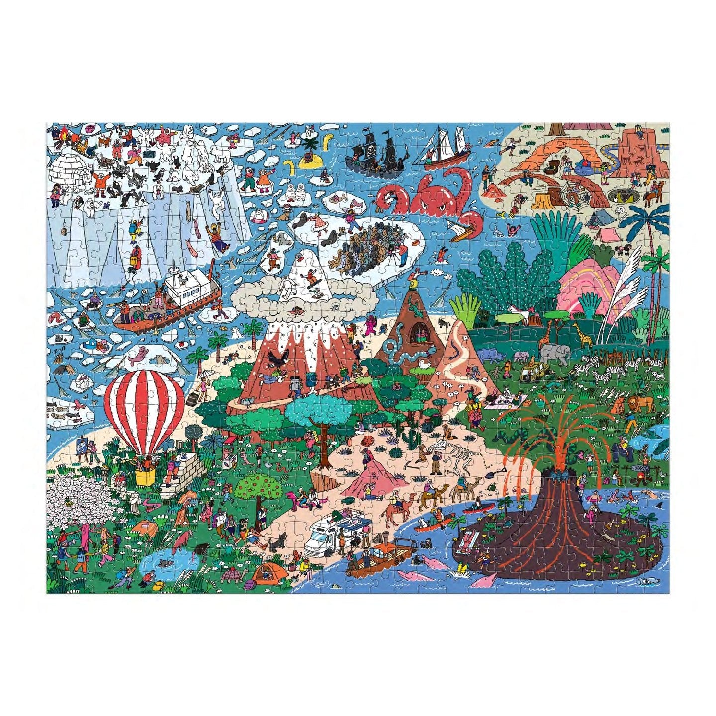 Puzzle 500 Pièces Galison - Où est ________ ? Casse - tête « Curieux et lointainsGalison