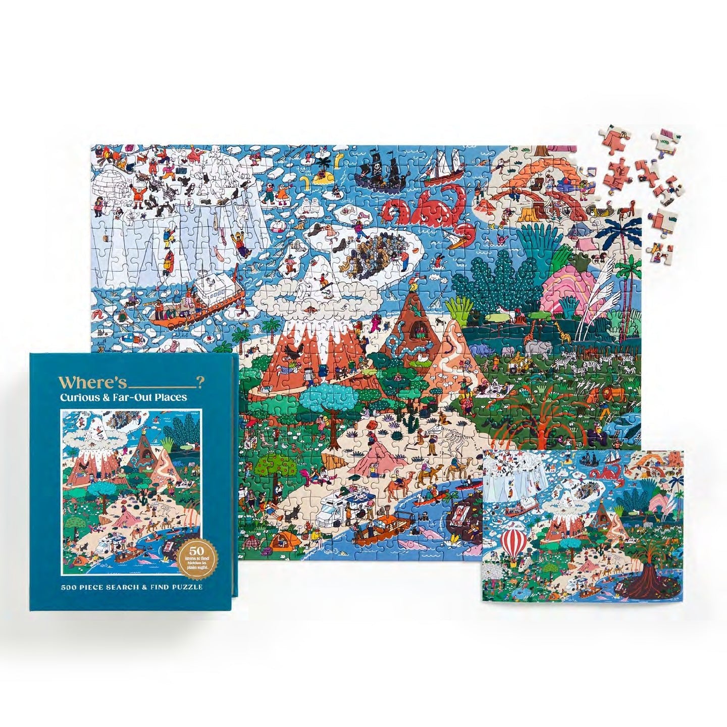 Puzzle 500 Pièces Galison - Où est ________ ? Casse - tête « Curieux et lointainsGalison