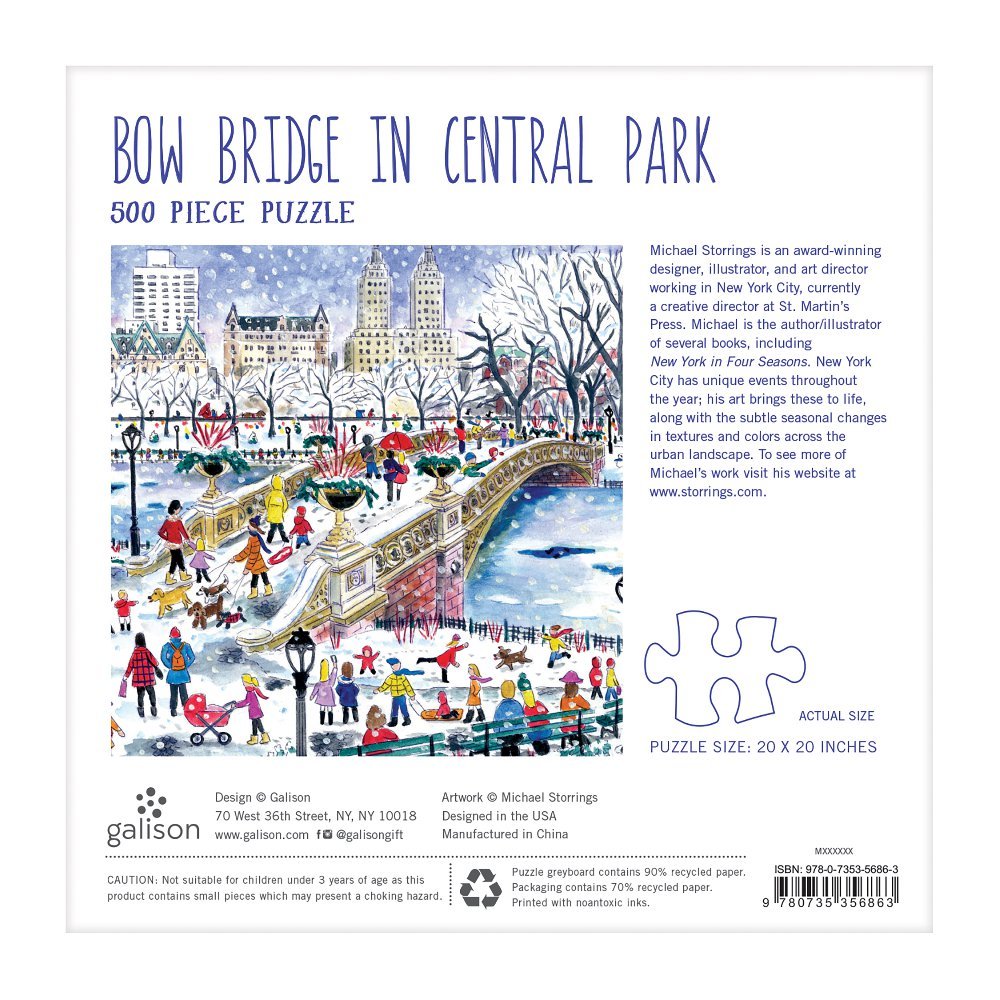Puzzle 500 Pièces Galison - Pont Bow à Central ParkGalison