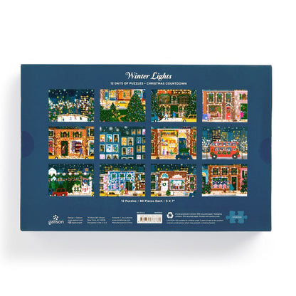 Puzzle Galison - 12 Jours de Puzzles 80 Pièces - Joy Laforme - Lumières d'HiverGalison