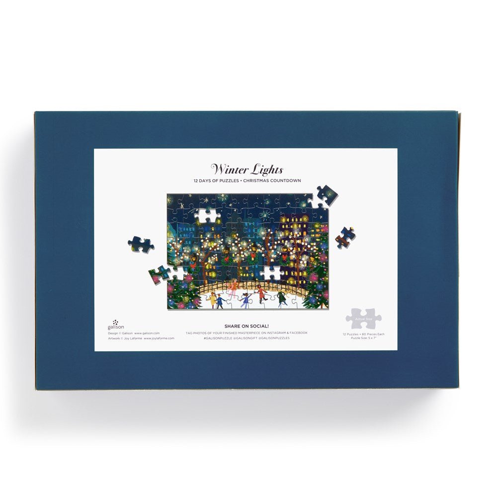 Puzzle Galison - 12 Jours de Puzzles 80 Pièces - Joy Laforme - Lumières d'HiverGalison