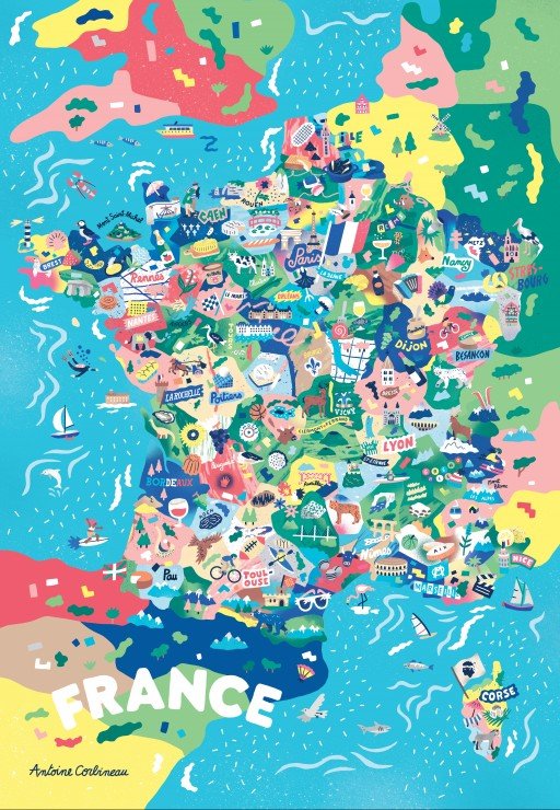 Puzzle 1000 Pièces - Carte de FranceGrafika