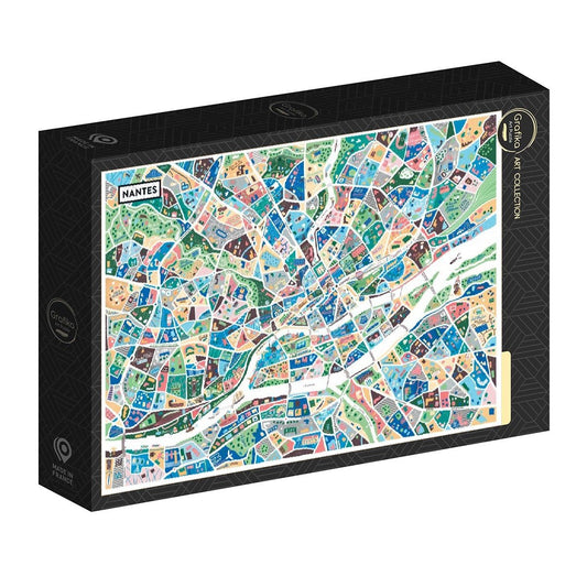 Puzzle 1000 Pièces - Carte de NantesGrafika