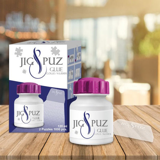 Colle 120 ml pour 2 Puzzles 1000 Pièces avec Spatule Jig & PuzJig & Puz