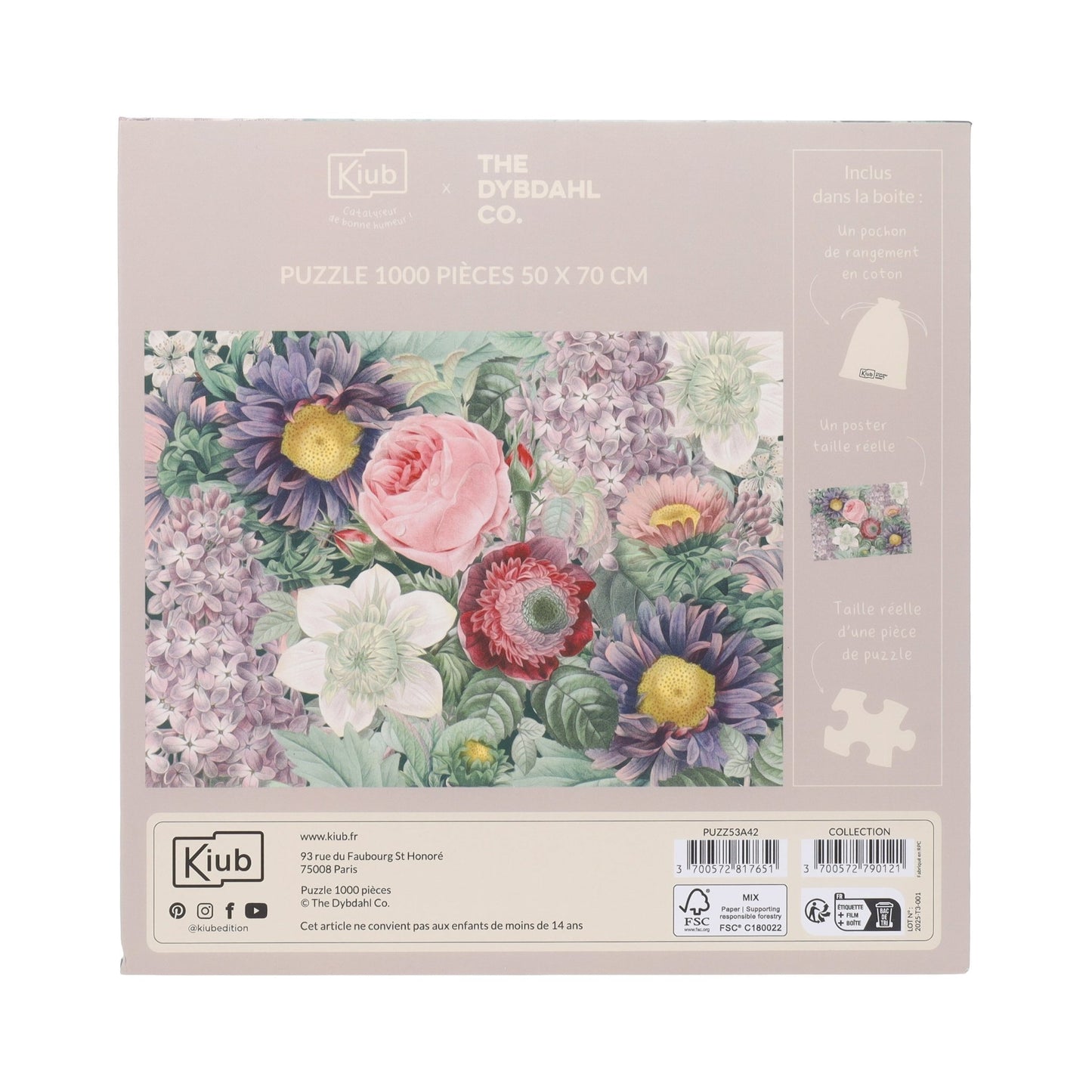 Puzzle 1000 Pièces En Pochon - The Dybdahl H FleursKiub
