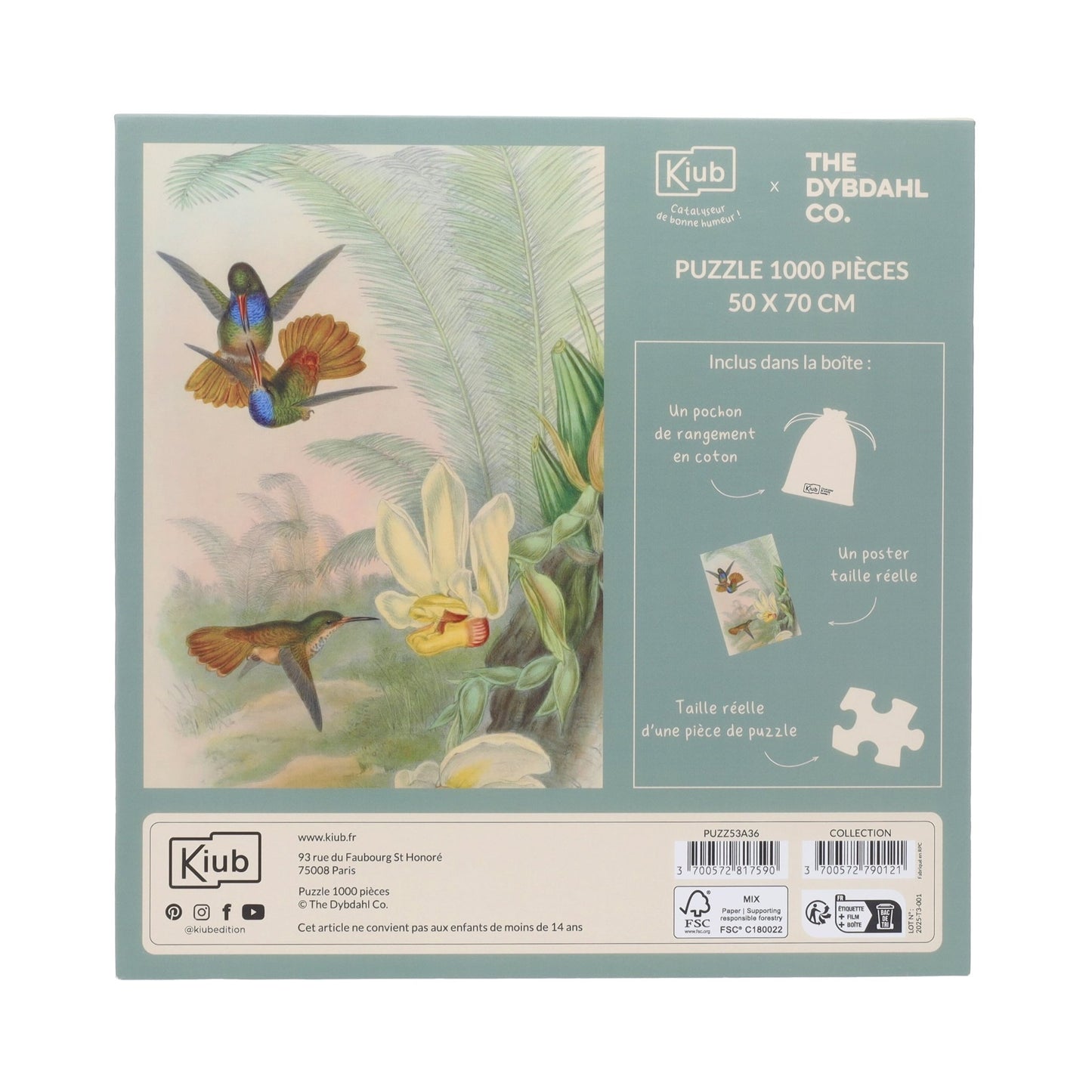 Puzzle 1000 Pièces En Pochon - The Dybdahl V ColibrisKiub