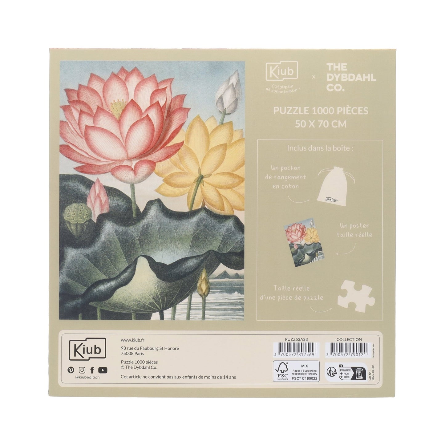 Puzzle 1000 Pièces En Pochon - The Dybdahl V FleursKiub
