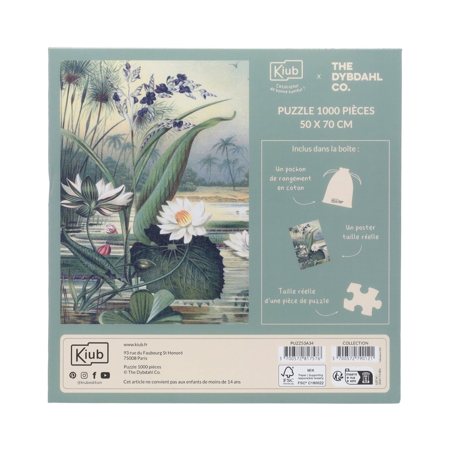 Puzzle 1000 Pièces En Pochon - The Dybdahl V NenupharsKiub