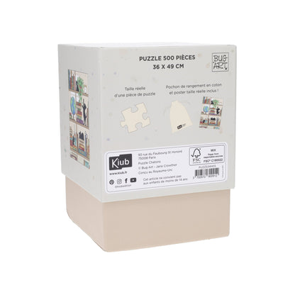 Puzzle 500 Pièces En Pochon - Coffret Bug Art Chatons BibliothèqueKiub