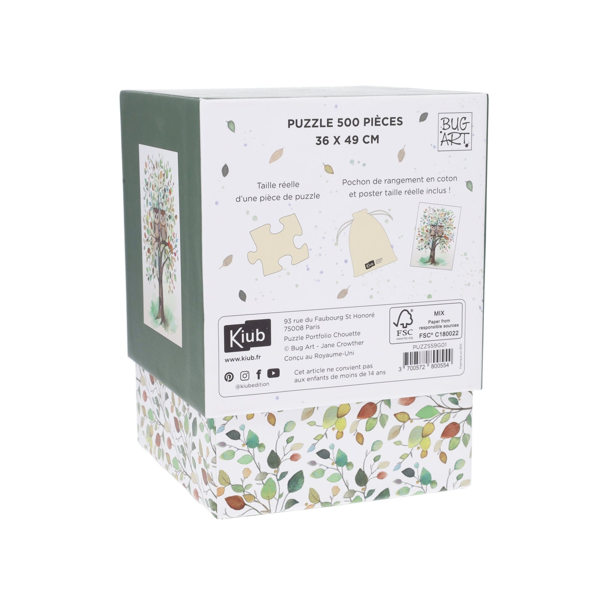 Puzzle 500 Pièces En Pochon - Coffret Portfolio ArbreKiub