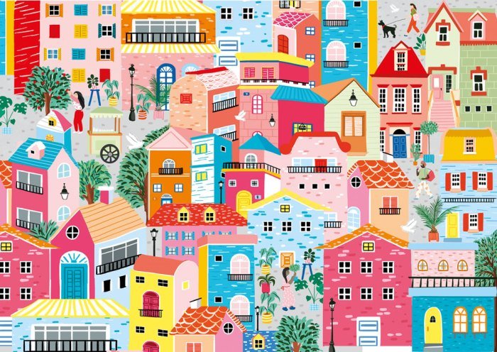 Puzzle 1000 Pièces Magnolia - Maisons ColoréesMagnolia