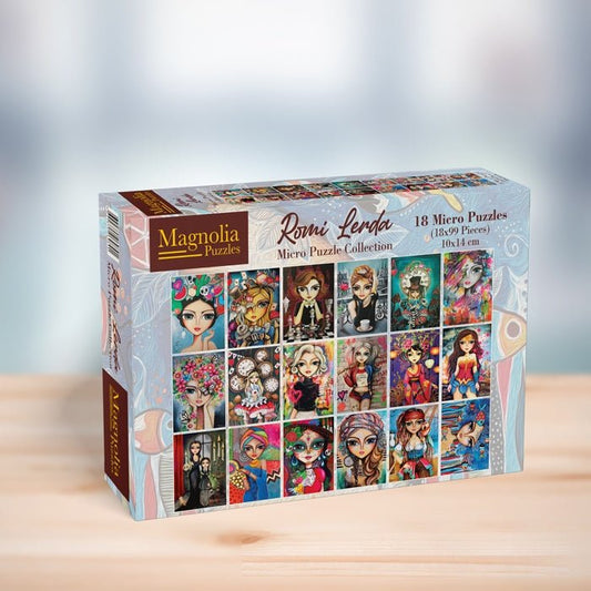Set de 18 Mini Puzzles 99 Pièces - Magnolia - Romi LerdaMagnolia