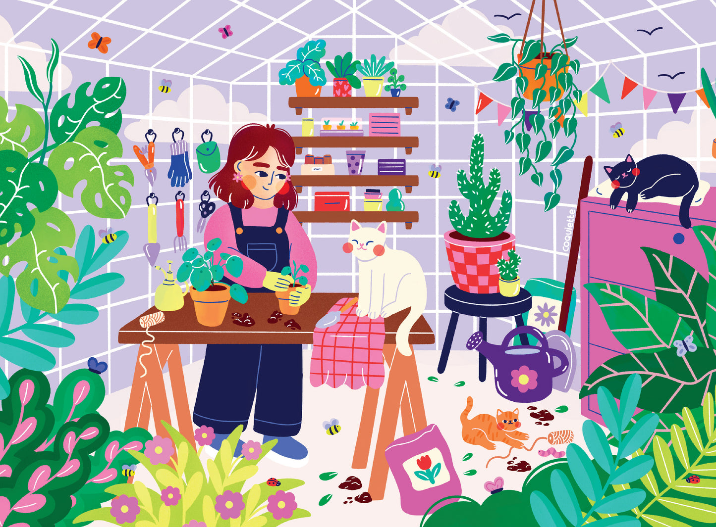 Puzzle 1000 Pièces - La serre aux chats