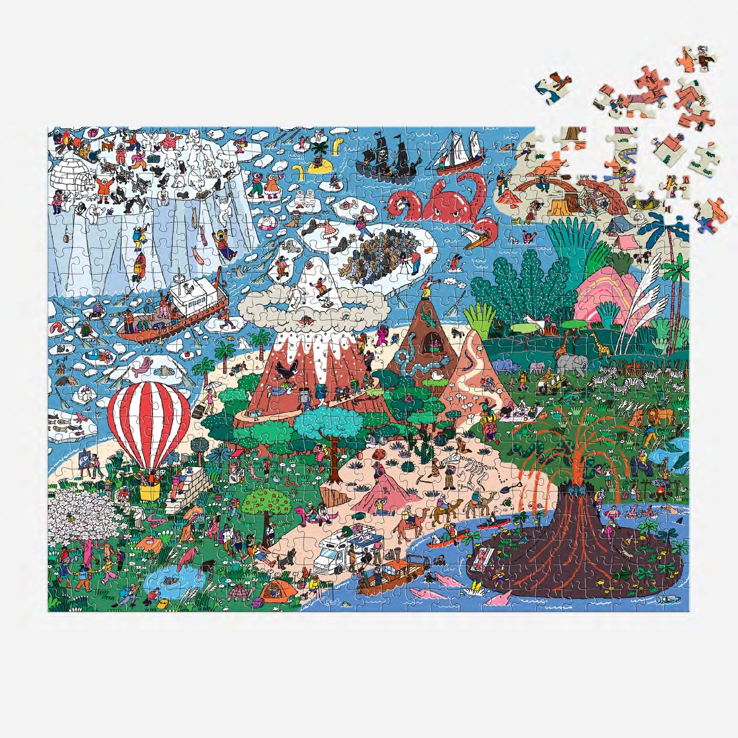 Puzzle 500 Pièces Galison - Où est ________ ? Casse - tête « Curieux et lointainsGalison