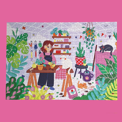 Puzzle 1000 Pièces - La serre aux chatsPièce Rapportée