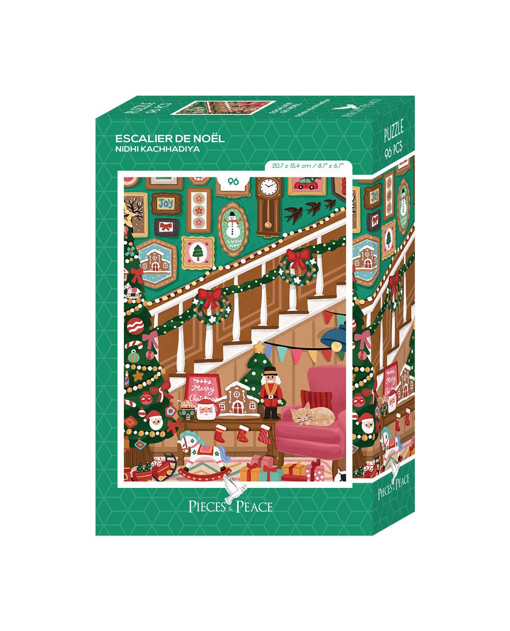 Mini Puzzle de 96 Pièces - Escalier de NoëlPieces & Peace