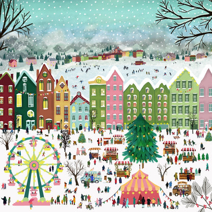 Puzzle 1000 Pièces Carré Pieces & Peace - Noël sur la PlacePieces & Peace