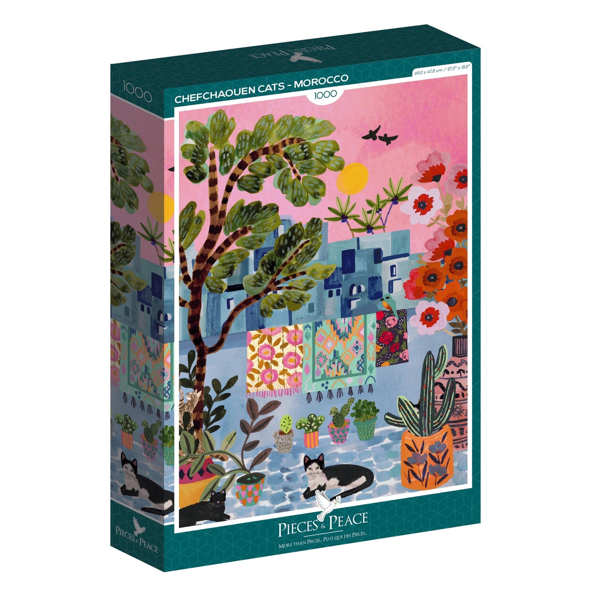 Puzzle 1000 Pièces Pieces & Peace - Chats de Chefchaouen - MarocPieces & Peace
