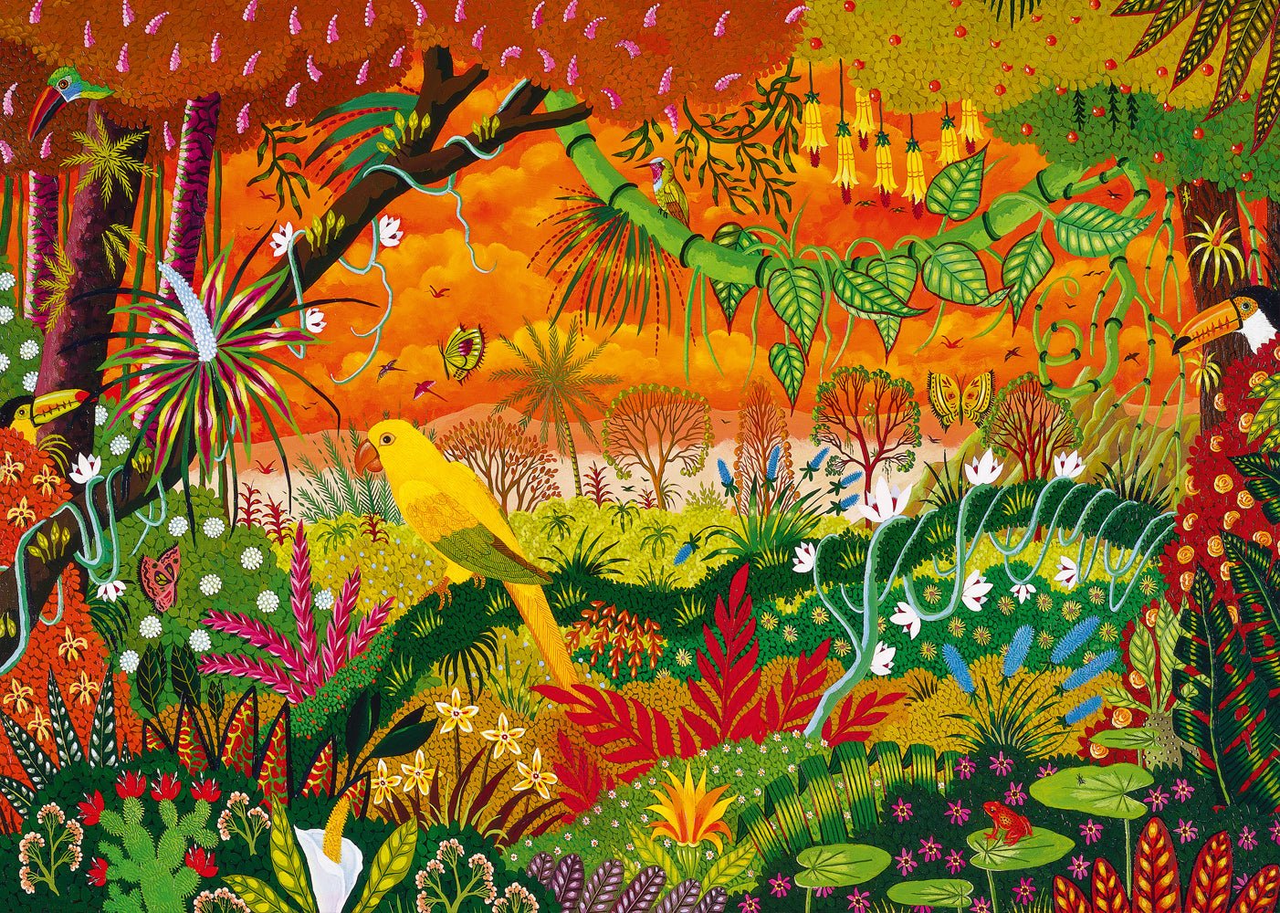 Puzzle 1000 Pièces Pieces & Peace - Conure DoréePieces & Peace