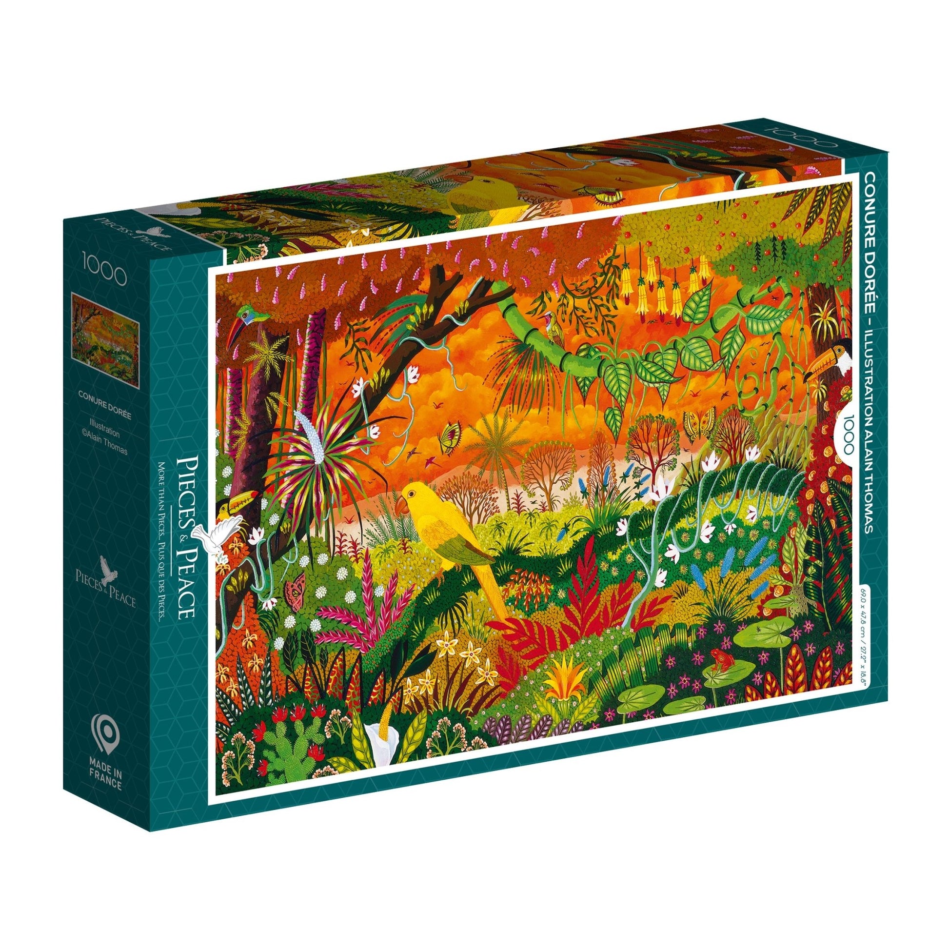 Puzzle 1000 Pièces Pieces & Peace - Conure DoréePieces & Peace