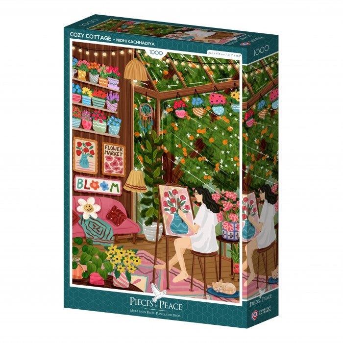 Puzzle 1000 Pièces Pieces & Peace - Cottage ConfortablePieces & Peace